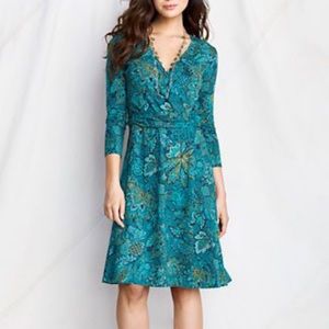 Lands End Surplice Paisley Dress, L